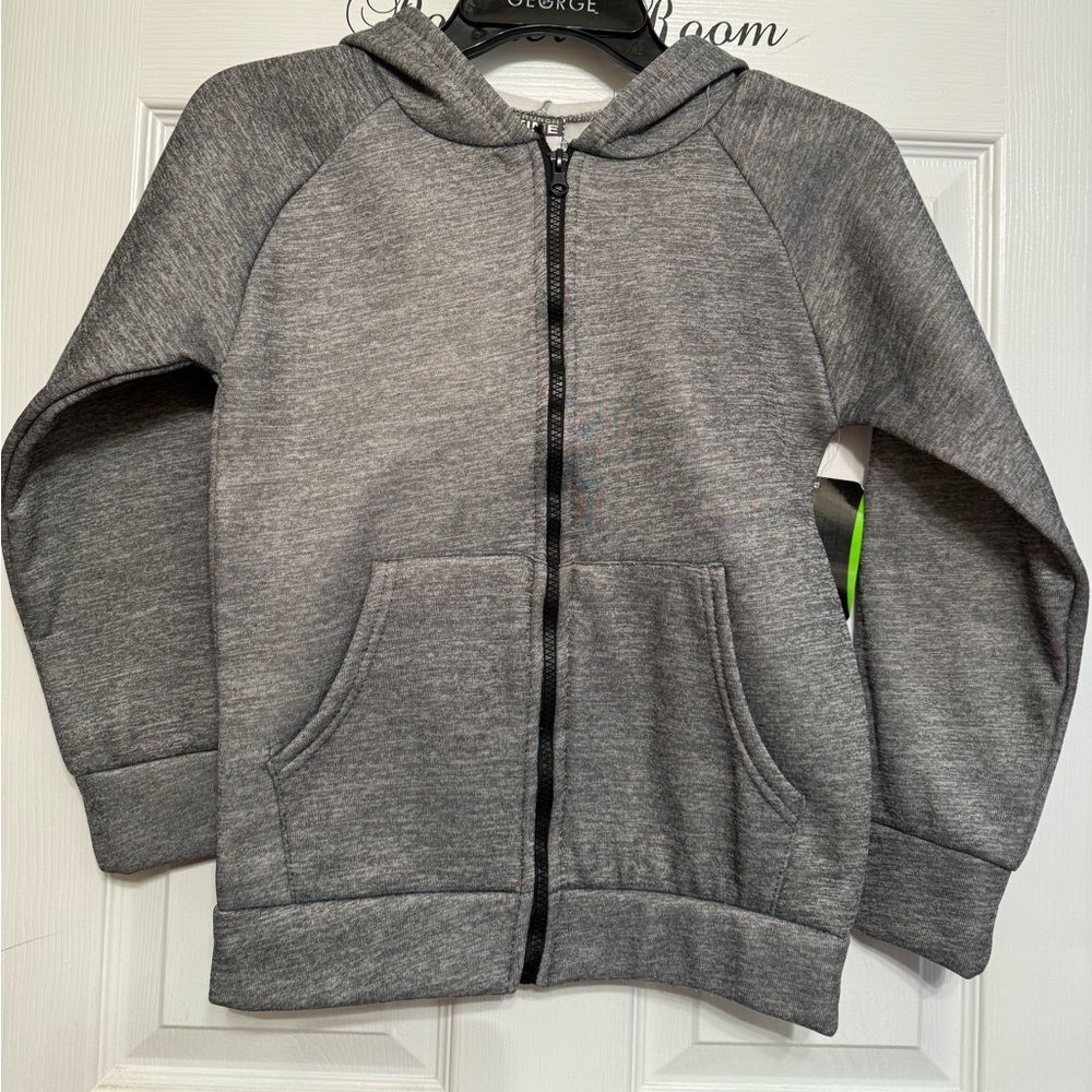 Crunch Time Size 8/10 (M) Boys Gray Fleece Full Zip Hoodie NEW NWT